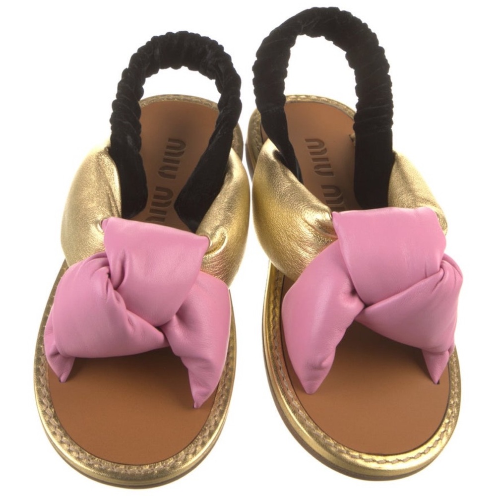 Miu Miu knotted sandals, perfect condition, bottoms have minor wear as shown